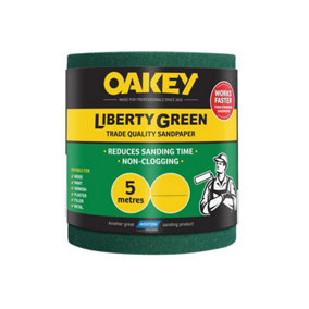 Oakey 66261116693 Liberty Green Sanding Roll 115mm x 5m Extra Coarse 40G