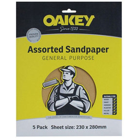 Oakey 66261135676 Glasspaper Sanding Sheets 230 x 280mm Grade 3 25 OAK58285