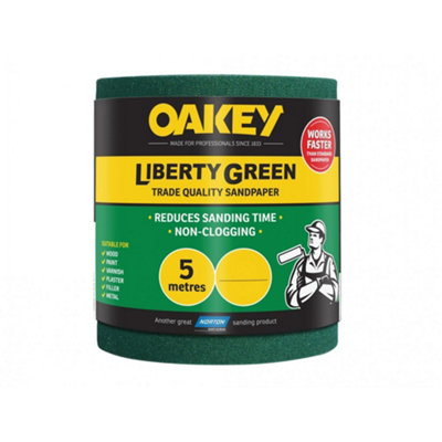 Oakey Liberty Green Aluminium Oxide Paper Roll Multi Colour (115mm x 5m Extra Co 40G)