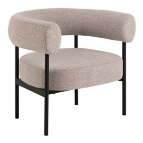 Oakfield lounge chair in Beige Fabic with Black Legs