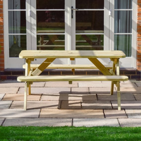 Wooden picnic bench online b&q