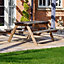 Oakham 5ft Rounded Picnic Bench - L152 x W140 x H72.5 cm - Rustic Brown