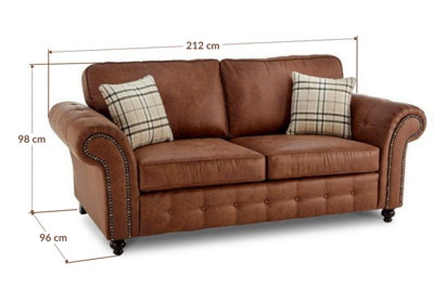 Oakland Faux Leather 3 Seater Sofa