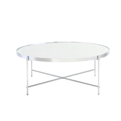 Oakland Round Metal and Glass Coffee Table Chrome | DIY at B&Q