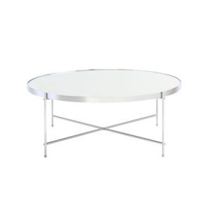 Oakland Round Metal and Glass Coffee Table Chrome