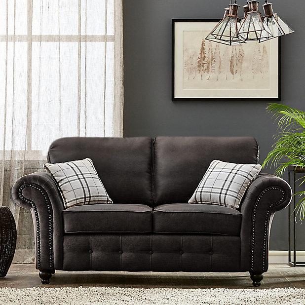 Oakland Suede Leather 2 Seater Sofa