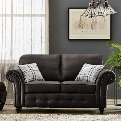 Dark grey on sale suede couch