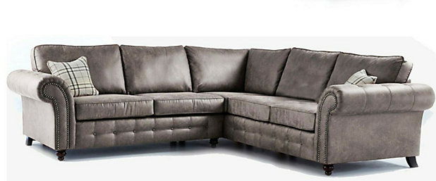 Oakland Suede Leather 2c2 Corner Sofa