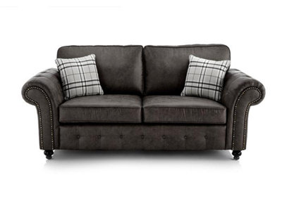 Suede on sale black couch