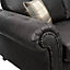 Oakley Soft Faux Leather Charcoal 3 + 2 Sofa Set