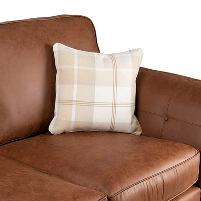 Oakley Soft Faux Leather Tan Brown 2 Seater Sofa