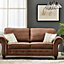 Oakley Soft Faux Leather Tan Brown 3 + 2 Sofa Set