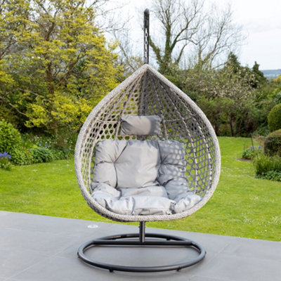 Oakley Swing Egg Pod Chair - Light Grey