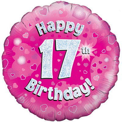 Signature Balloons Oaktree 624399 7th Birthday Pink Holographic