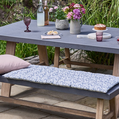 Oakwood Leaf Print Indoor Outdoor Furniture Garden Bench Cushion (L)100cm x (W)45cm