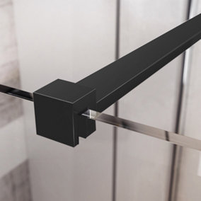 Oasis Black Fixed Shower Screen Support Bar - (W)1200mm Extension