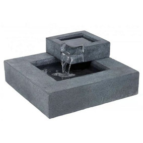 Oasis Pour Contemporary Water Feature - Mains Powered - Resin - L60 x W60 x H25 cm