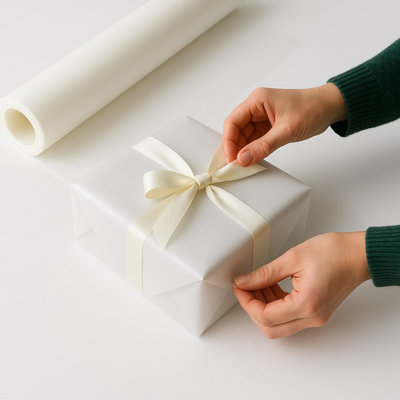Oasis White Opaque Frosted BOPP Cellophane Wrap (5m Folded, 80cm Wide ...