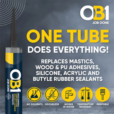 OB1 Multi-Surface Sealant & Adhesive Anthracite - 2 x 290ml - Ideal for ...