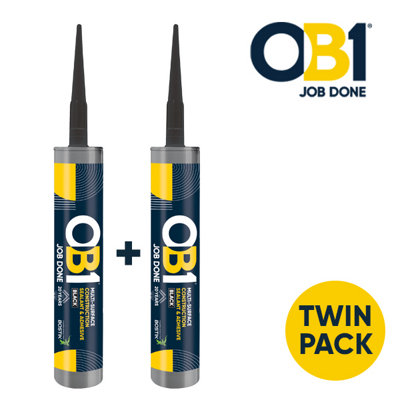 OB1 Multi-Surface Sealant & Adhesive Black - 2 x 290ml - Ideal for ...
