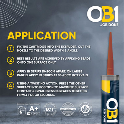 OB1 Multi-Surface Sealant & Adhesive Terracotta - 2 x 290ml - Ideal for ...