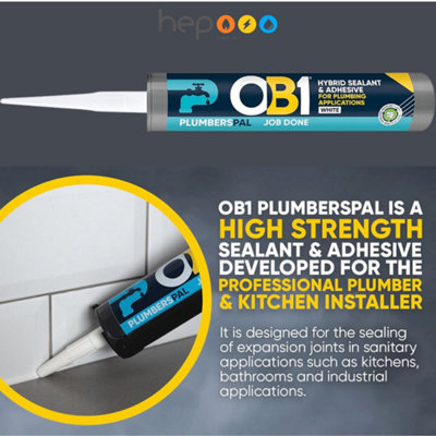 OB1 PlumbersPal hybrid sealant & adhesive for plumbing applications - white 290ml