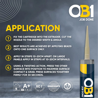 OB1 Sandstone Multi-Surface Construction Sealant & Adhesive 290ml Tube ...