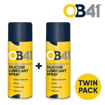 OB41 HIGH PERFORMANCE SILICONE LUBRICANT SPRAY - 2 X 400ML - HIGH RESISTANCE  TO TEMPERATURES, WATER RESISTANT