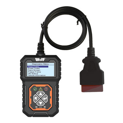 OBD2 Code Reader Scanner Wolf Diagnostic OBDII / EOBD Automotive Vehicle Fault Detection