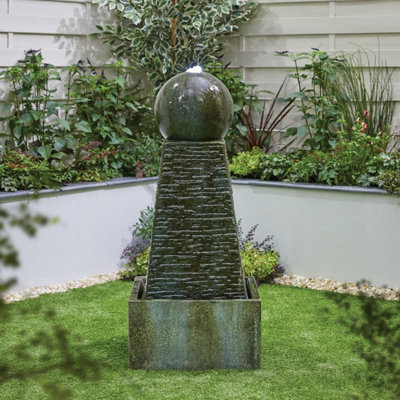 Obelisk Falls Water Feature Including LEDs Glassfibre Reinfornced