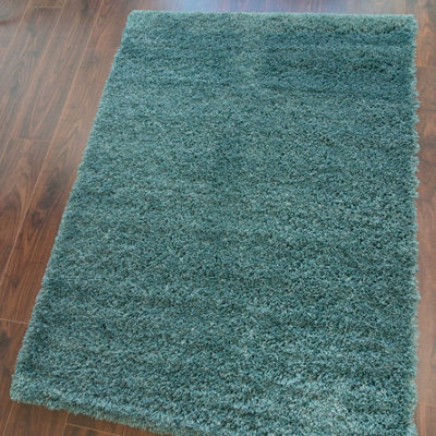 Ocean Blue Thick Soft Shaggy Area Rug 240x330cm