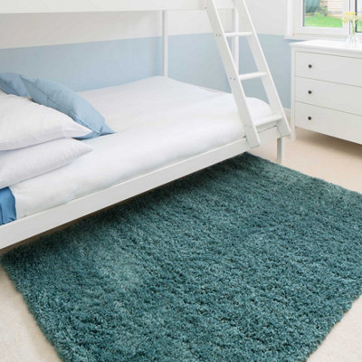 Ocean Blue Thick Soft Shaggy Area Rug 240x330cm