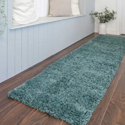 Ocean Blue Thick Soft Shaggy Area Rug 240x330cm