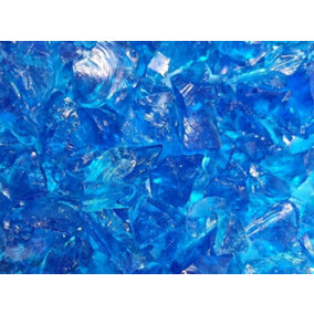Ocean Blue Tumbled Glass Chippings 10-20mm - 5 Large 5kg Bags (25kg)