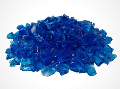 Ocean Blue Tumbled Glass Chippings 10-20mm - 50 1kg Bags (50kg)