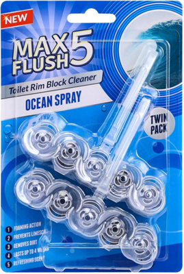 Ocean Spray Pack of 12 Toilet Rim Block Cleaner Twin Pack Anti ...