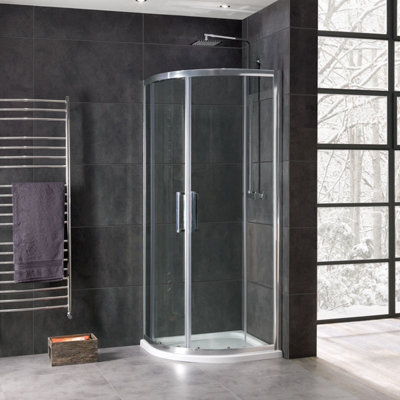 Oceana Emerald 8mm Quadrant Shower Enclosure Silver 800x800mm Price Comparisons | Compare The Build