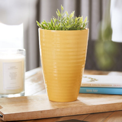 Ocher Yellow Verona Vase - 20cm