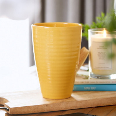 Ocher Yellow Verona Vase - 20cm