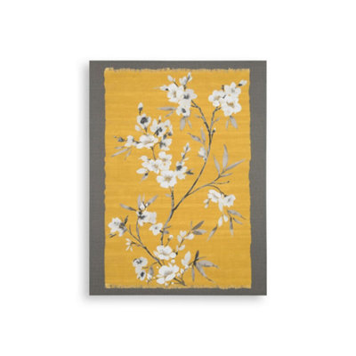 Ochre Blooms Printed Canvas Floral Wall Art