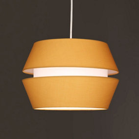 Ochre Mustard White Ceiling Pendant Shade Non-Electric Two Tiered Light Shade