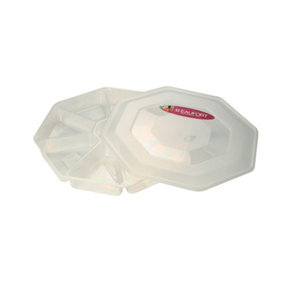 Octagonal Nibble Tray 8 Section Clear Plastic 3L Storage Tub Sweets Nuts Snacks