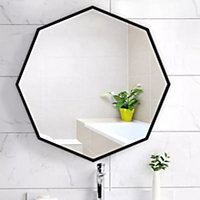 Octagonal Wall Mounted Framed Bathroom Mirror Vanity Mirror Decoration Mirror 55 cm
