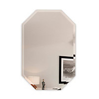 Octagonal Wall Mounted Frameless Bathroom Mirror Vanity Mirror for Dressing Table W 400 x H 600 mm