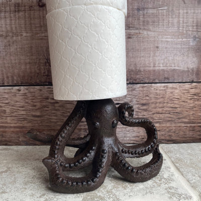 Octopus Loo Roll Holder in Cast Iron (Set of 2) - 6