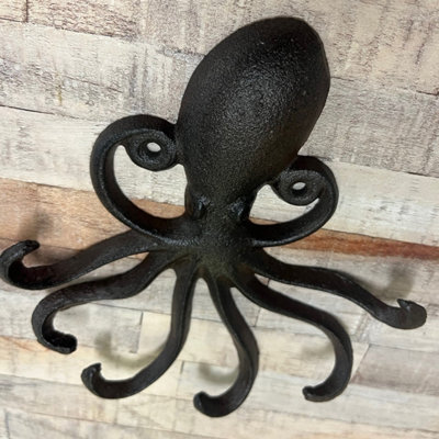 Thisishome Cast Iron Wall Hook Octopus Décor - Antique Vintage