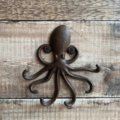 Selections - Octopus Wall Hook Rack in Cast Iron