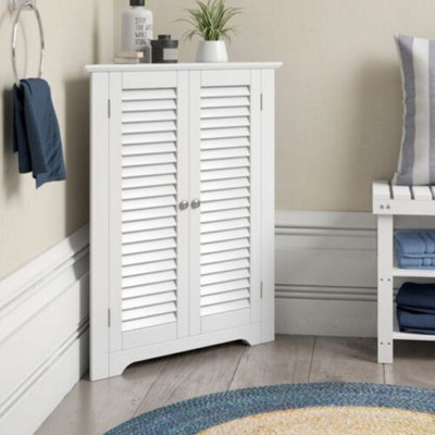 Odense Bathroom Corner Storage Cabinet MDF, White | DIY at B&Q