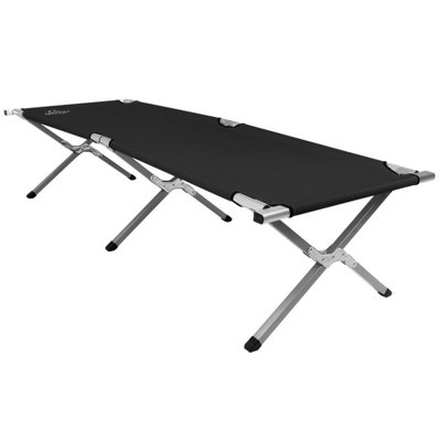 Odyssey Single Folding Camp Bed Heavy Duty Lightweight - Black