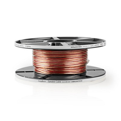 Electrosmart Cavo Per Altoparlanti OFC Rame Privo Di Ossigeno 25m - Profilo Piatto Bianco 1,7mm X 10mm, Multistrand 158 Fili